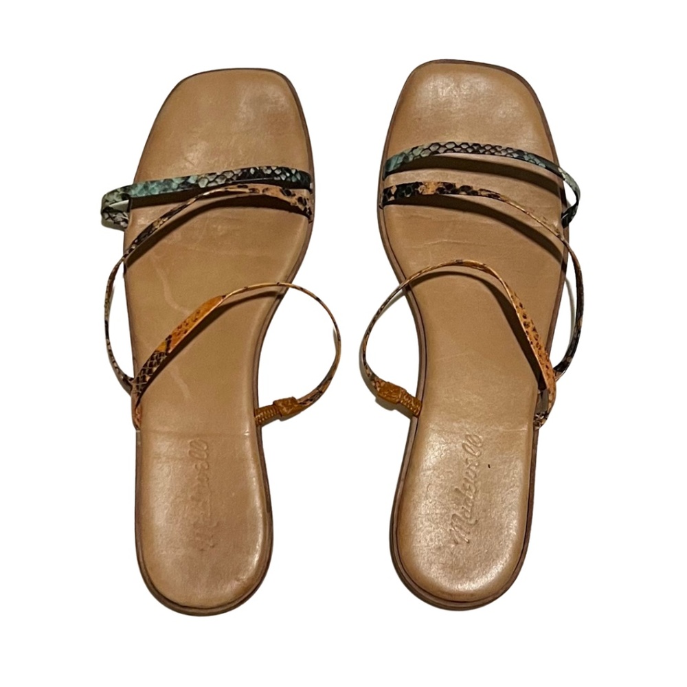 Madewell Lyra Slide Sandal in Snake Embossed Leather